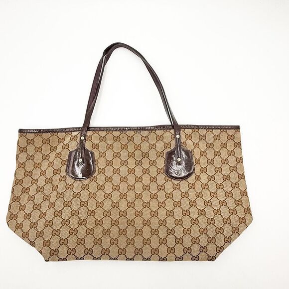 Gucci GG Jolie Monogram Brown Canvas Tote Shoulder Bag - Picture 2 of 15